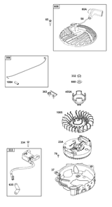 Flywheel, Ignition, And Starter Group Diagram and Parts List for 093J02-0095-H5 020000 - 09Z999 Briggs and Stratton Engine